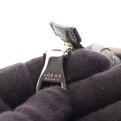 アナグラム ショルダーバッグ レザー ダークグリーン ブラウン ロエベ バッグ LOEWE
