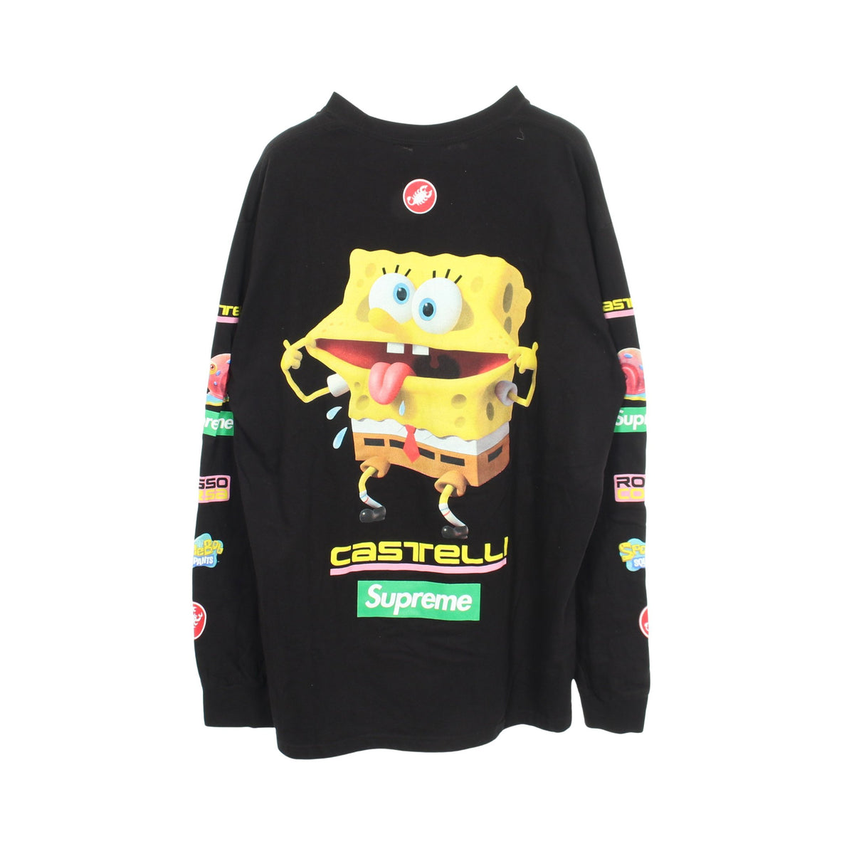 Supreme xSpongeBob 長袖Tシャツ コットン ブラック シュプリーム トップス Supreme