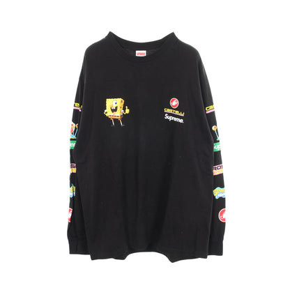 Supreme xSpongeBob 長袖Tシャツ コットン ブラック シュプリーム トップス Supreme
