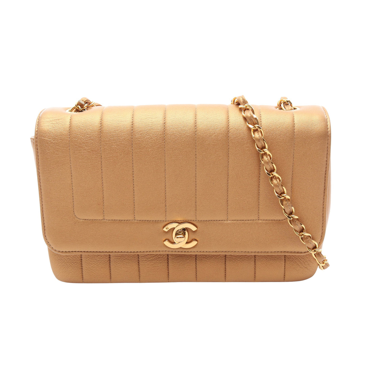 マドモアゼル チェーンショルダーバッグ レザー ゴールド ゴールド金具 シャネル バッグ CHANEL