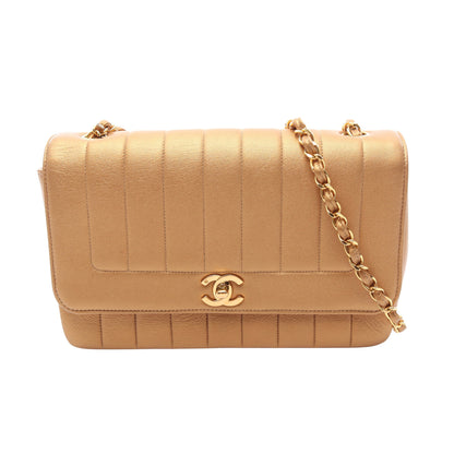 マドモアゼル チェーンショルダーバッグ レザー ゴールド ゴールド金具 シャネル バッグ CHANEL