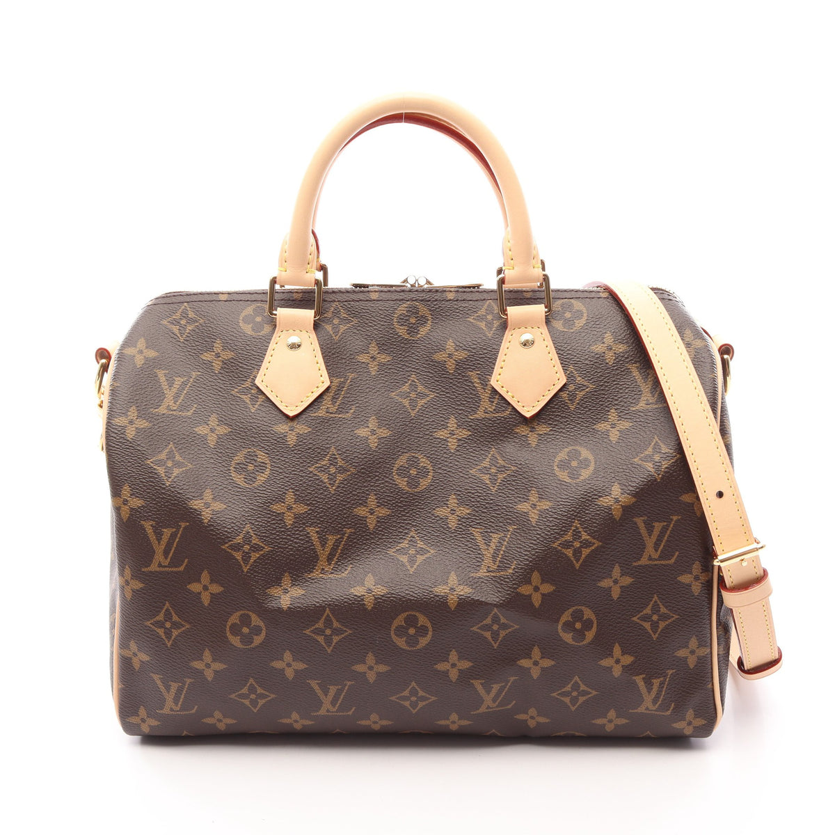 スピーディ バンドリエール30 モノグラム 2WAY ハンドバッグ PVC レザー ブラウン ルイヴィトン バッグ LOUIS VUITTON