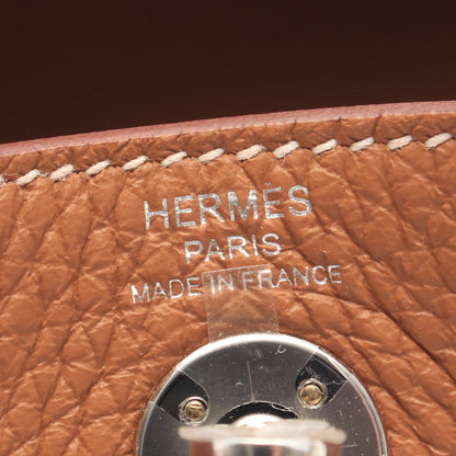 リンディ ミニ ゴールド ショルダーバッグ トリヨンクレマンス ブラウン シルバー金具 W刻印 エルメス バッグ HERMES