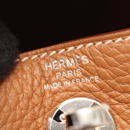 リンディ ミニ ゴールド ショルダーバッグ トリヨンクレマンス ブラウン シルバー金具 G刻印 エルメス バッグ HERMES