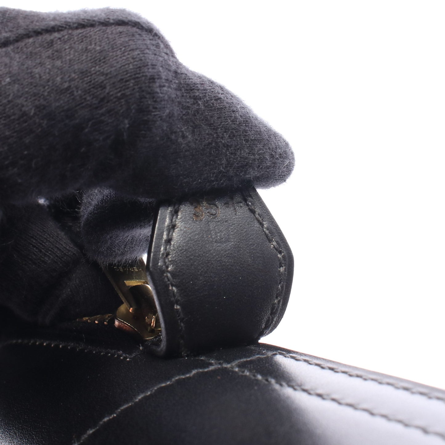 ボリード31 2WAY ハンドバッグ ボックスカーフ ブラック ゴールド金具 □F刻印 エルメス