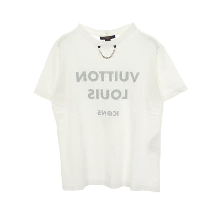 ネックチェーン ミラーロゴ 半袖Tシャツ コットン ホワイト ルイヴィトン