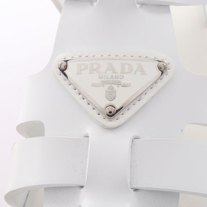 トライアングルロゴ プラットフォーム サンダル ラバー コルク ホワイト プラダ シューズ PRADA