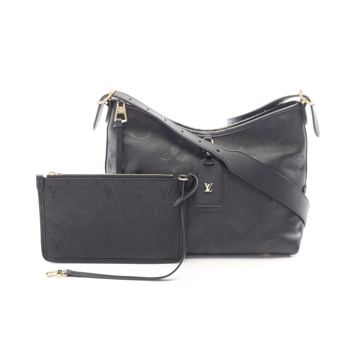 キャリーオール ジップ NM PM モノグラム アンプラント ノワール ショルダーバッグ レザー ブラック ルイヴィトン バッグ LOUIS VUITTON