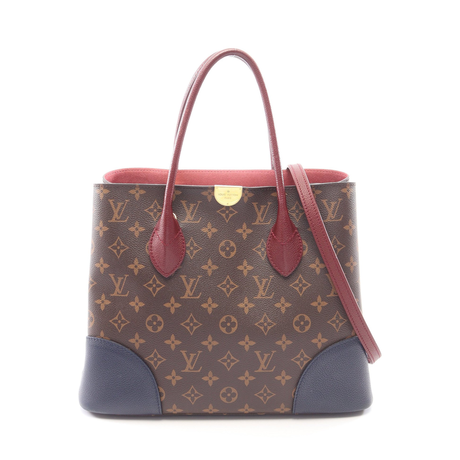 フランドリン モノグラム ネイビー モーヴ 2WAY ハンドバッグ PVC レザー ブラウン ネイビー ボルドー ルイヴィトン バッグ LOUIS VUITTON