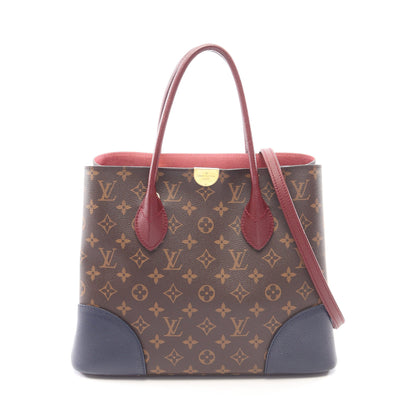 フランドリン モノグラム ネイビー モーヴ 2WAY ハンドバッグ PVC レザー ブラウン ネイビー ボルドー ルイヴィトン バッグ LOUIS VUITTON