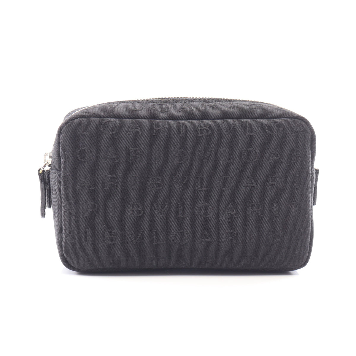 ロゴマニア ポーチ キャンバス レザー ブラック ブルガリ 財布・小物 BVLGARI