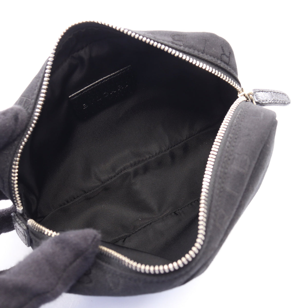 ロゴマニア ポーチ キャンバス レザー ブラック ブルガリ 財布・小物 BVLGARI