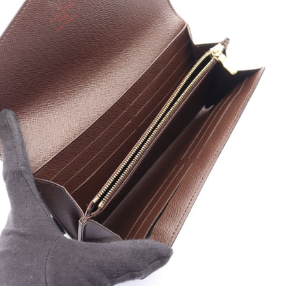 ポルトフォイユ サラ ダミエエベヌ 二つ折り長財布 PVC レザー ブラウン ルイヴィトン 財布・小物 LOUIS VUITTON