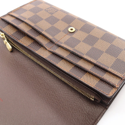 ポルトフォイユ サラ ダミエエベヌ 二つ折り長財布 PVC レザー ブラウン ルイヴィトン 財布・小物 LOUIS VUITTON