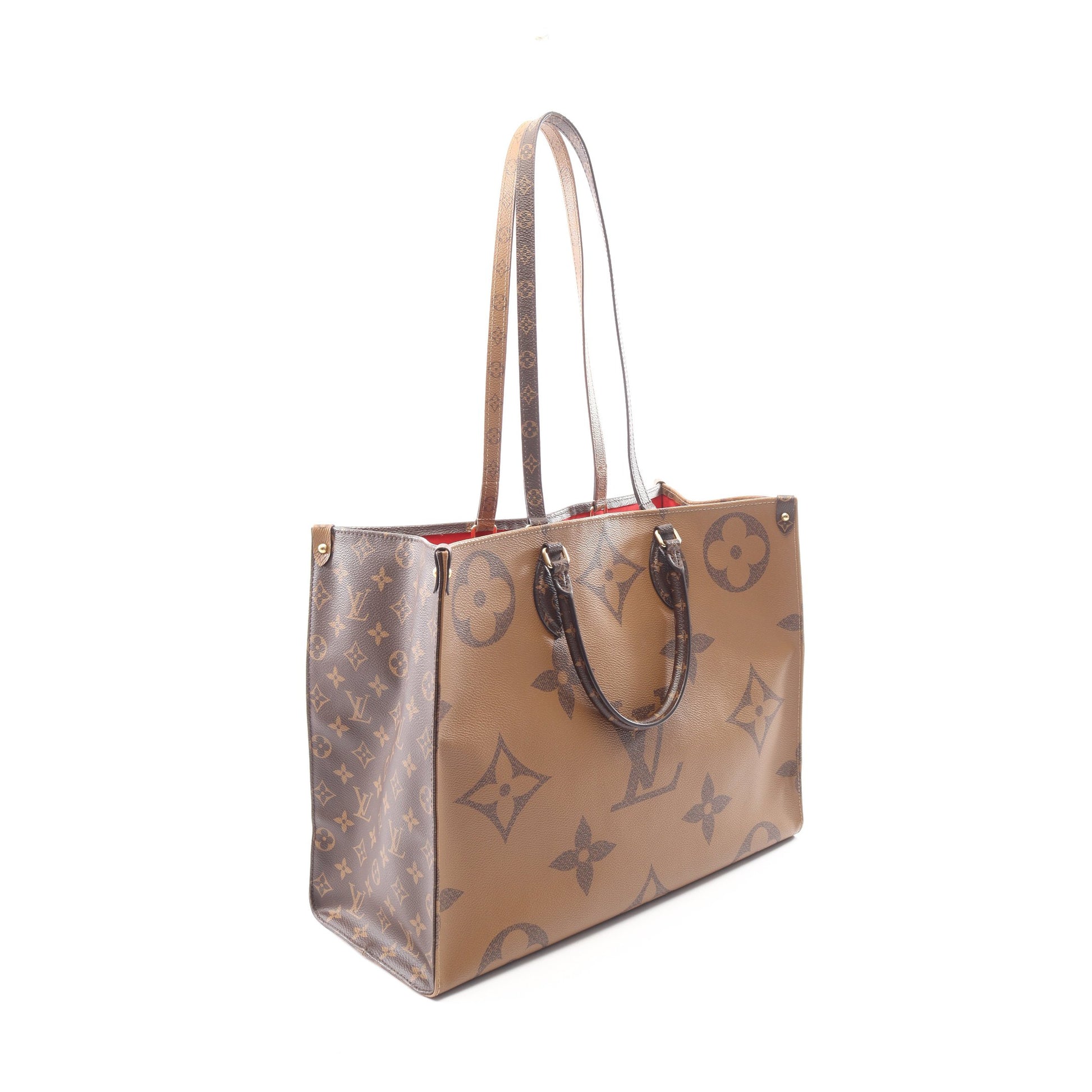 オンザゴーGM モノグラムジャイアント リバース 2WAY ショルダーバッグ トートバッグ PVC ブラウン ベージュ ルイヴィトン バッグ LOUIS VUITTON