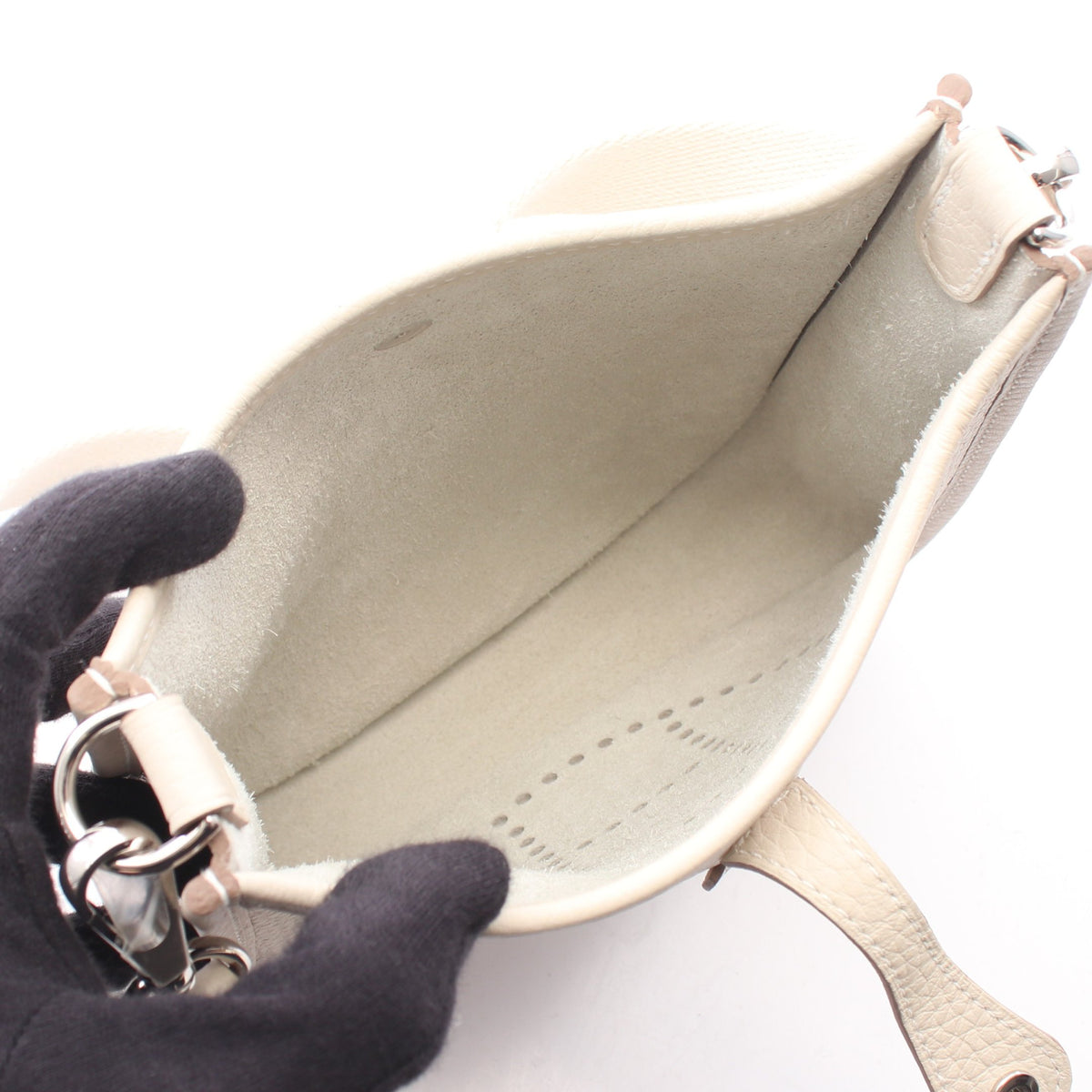 エヴリンTPM アマゾン クレーム ショルダーバッグ トリヨンクレマンス アイボリー シルバー金具 G刻印 エルメス バッグ HERMES