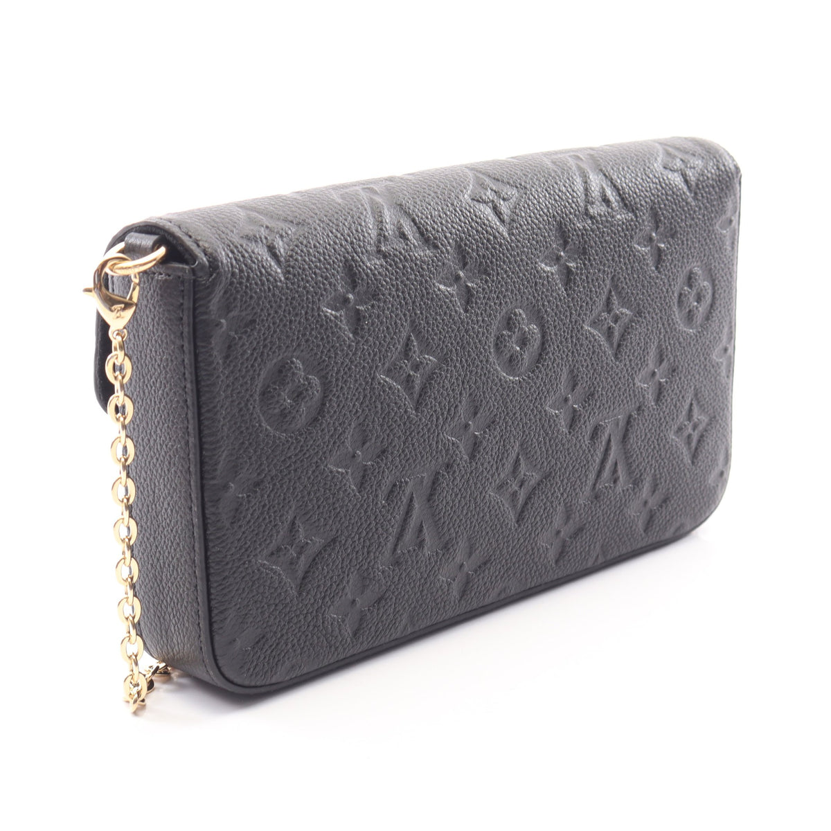 ポシェット フェリシー モノグラムアンプラント ノワール チェーンウォレット レザー ブラック ルイヴィトン バッグ LOUIS VUITTON