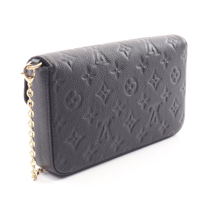 ポシェット フェリシー モノグラムアンプラント ノワール チェーンウォレット レザー ブラック ルイヴィトン バッグ LOUIS VUITTON