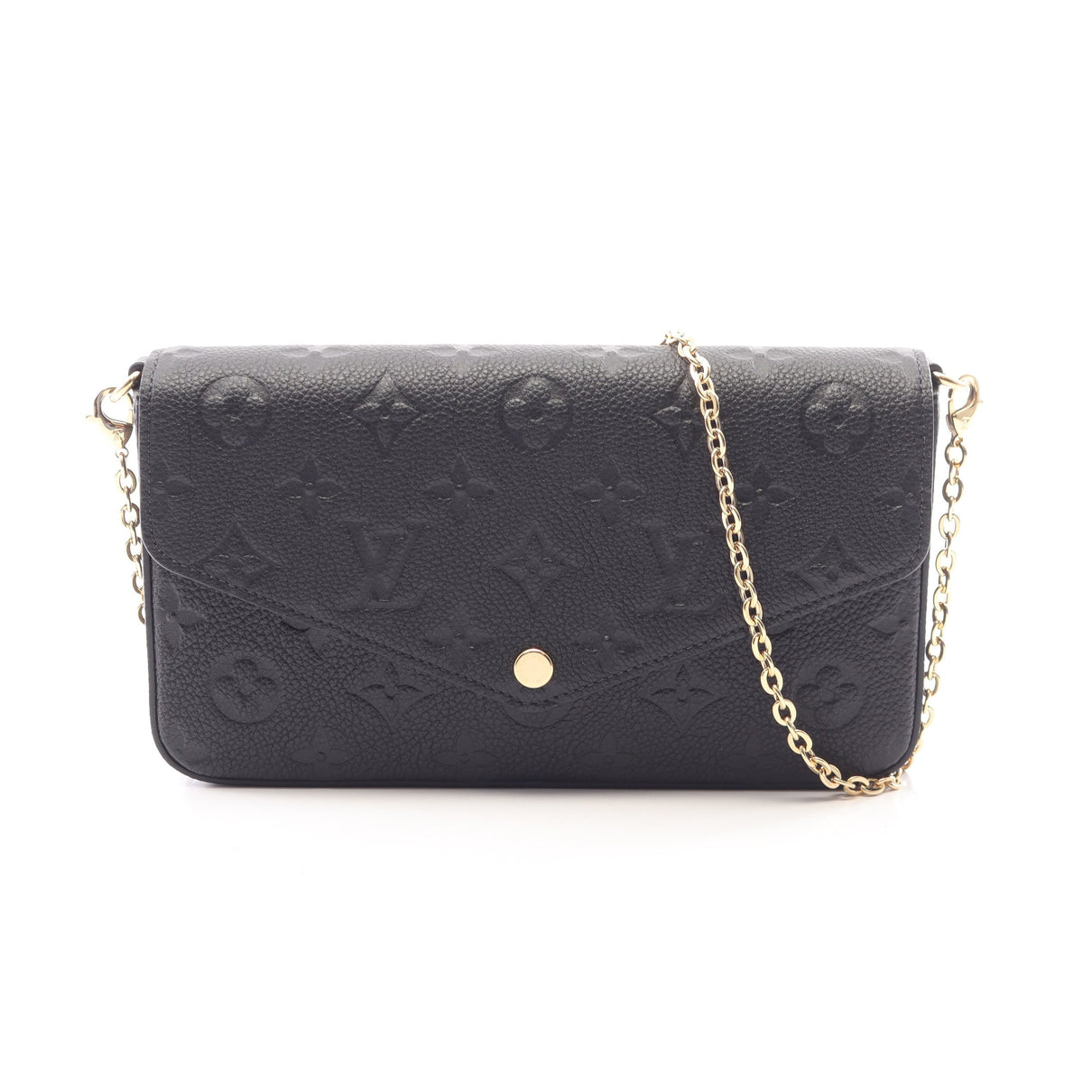 ポシェット フェリシー モノグラムアンプラント ノワール チェーンウォレット レザー ブラック ルイヴィトン バッグ LOUIS VUITTON