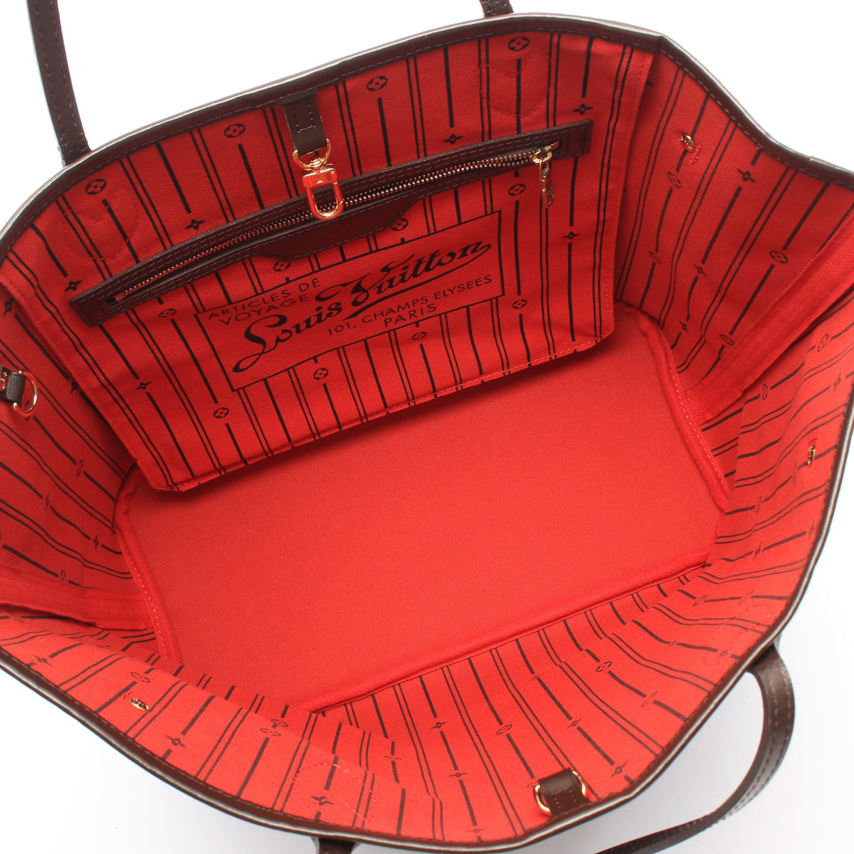 ネヴァーフルMM ダミエエベヌ ショルダーバッグ トートバッグ PVC レザー ブラウン ルイヴィトン バッグ LOUIS VUITTON