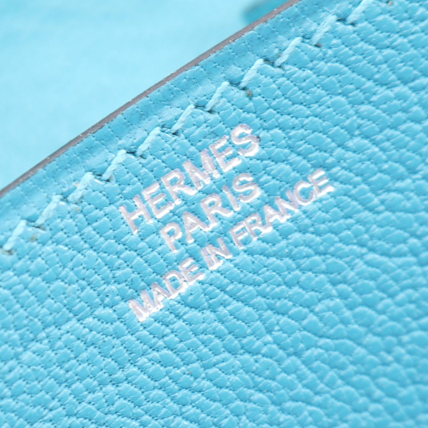 ルヴァンキャトル コインケース シェーブル ブルー シルバー金具 □K刻印 エルメス 財布・小物 HERMES
