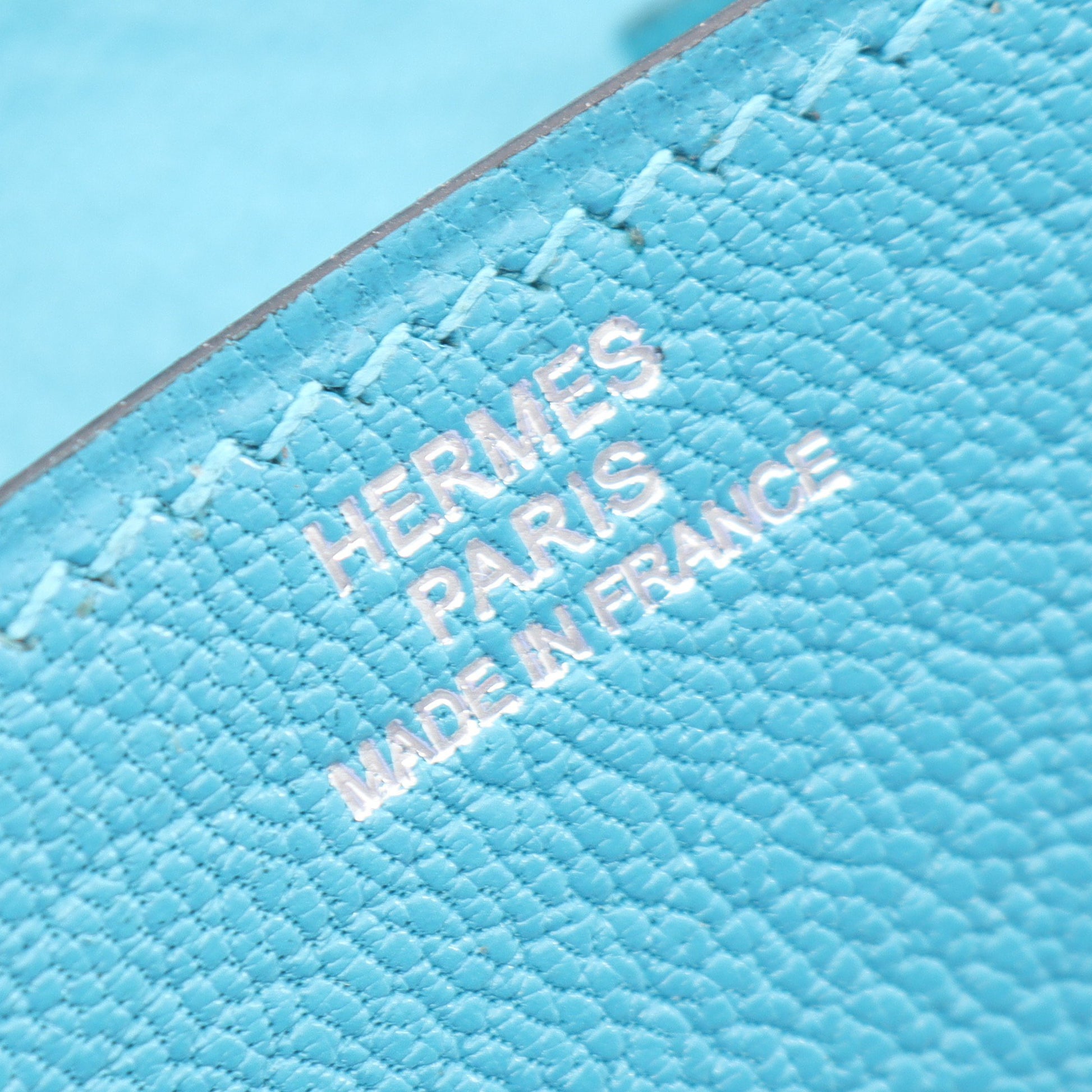 ルヴァンキャトル コインケース シェーブル ブルー シルバー金具 □K刻印 エルメス 財布・小物 HERMES