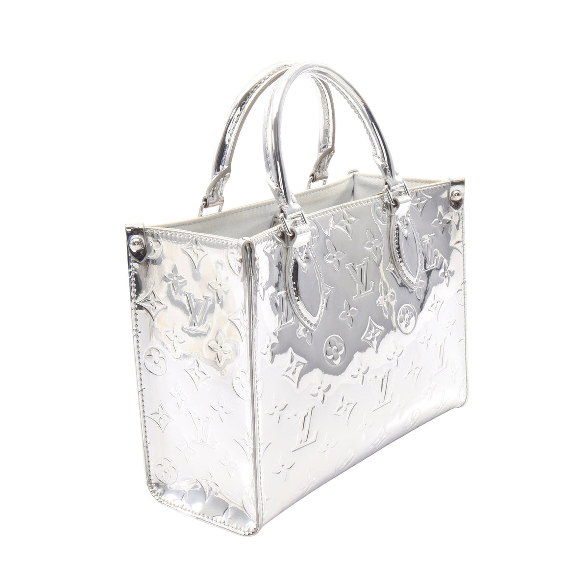 オンザゴーPM モノグラムミロワール アルジャン 2WAY ハンドバッグ PVC シルバー ルイヴィトン バッグ LOUIS VUITTON