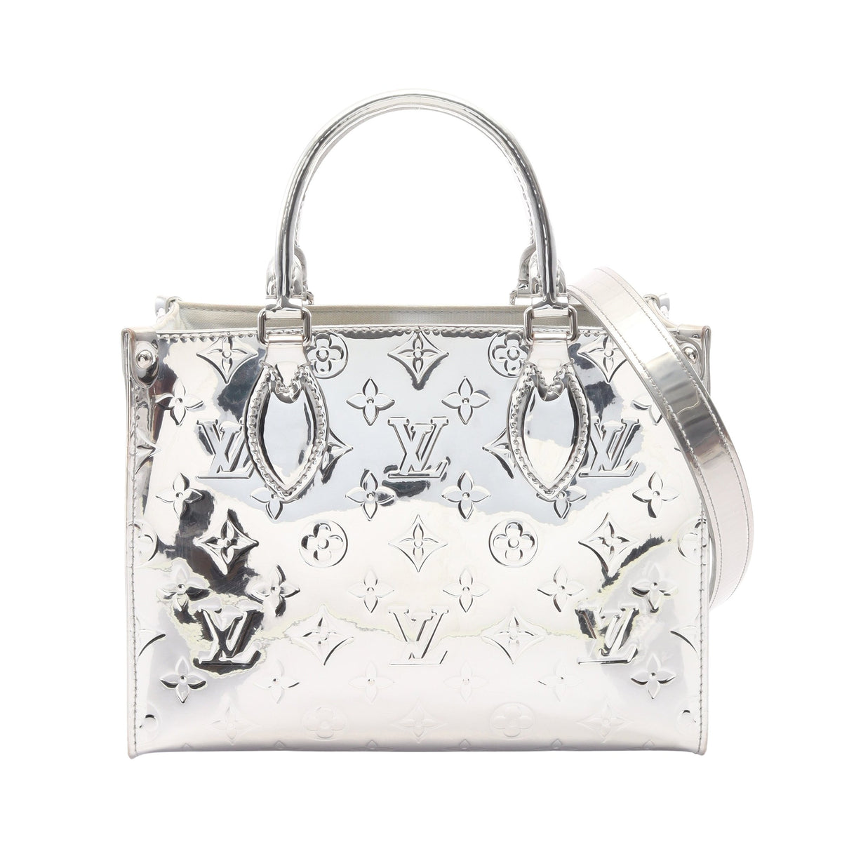 オンザゴーPM モノグラムミロワール アルジャン 2WAY ハンドバッグ PVC シルバー ルイヴィトン バッグ LOUIS VUITTON