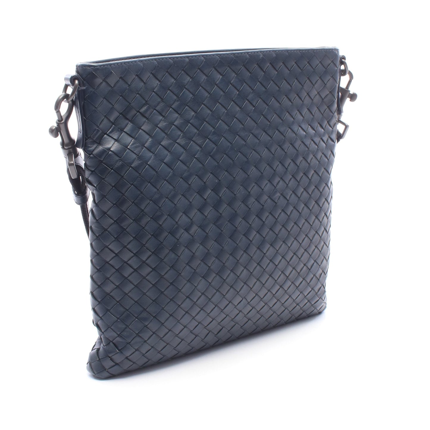 イントレチャート ショルダーバッグ レザー ネイビー ボッテガヴェネタ バッグ BOTTEGA VENETA