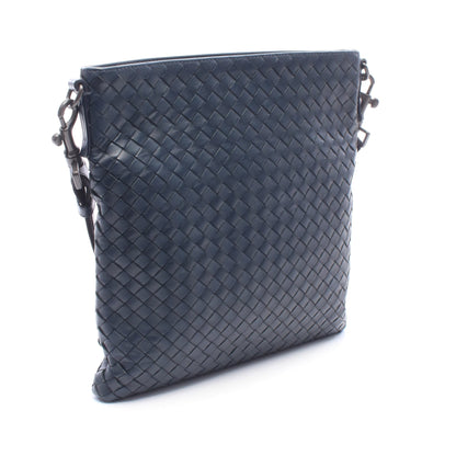 イントレチャート ショルダーバッグ レザー ネイビー ボッテガヴェネタ バッグ BOTTEGA VENETA