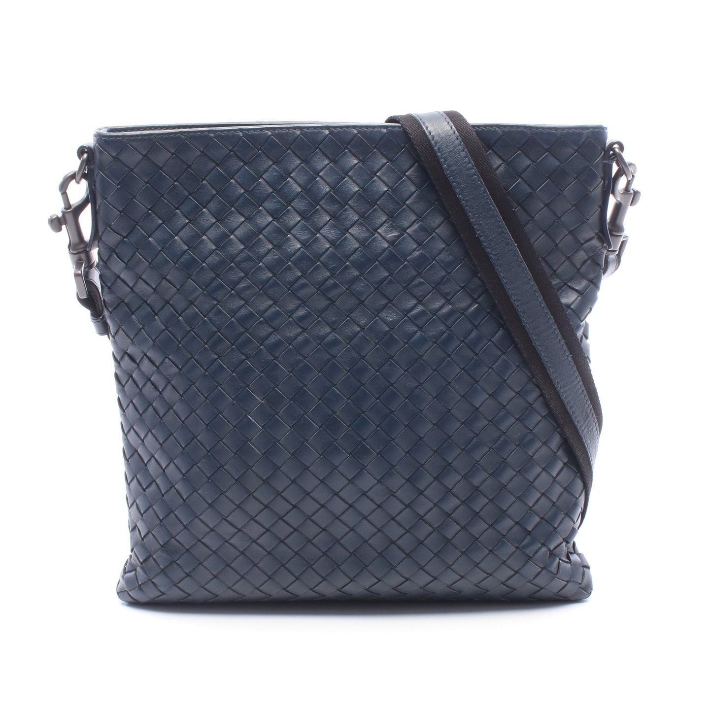 イントレチャート ショルダーバッグ レザー ネイビー ボッテガヴェネタ バッグ BOTTEGA VENETA