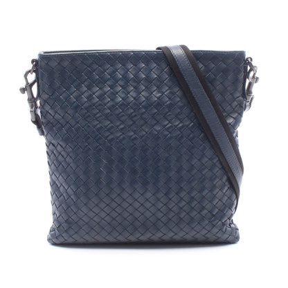 イントレチャート ショルダーバッグ レザー ネイビー ボッテガヴェネタ バッグ BOTTEGA VENETA