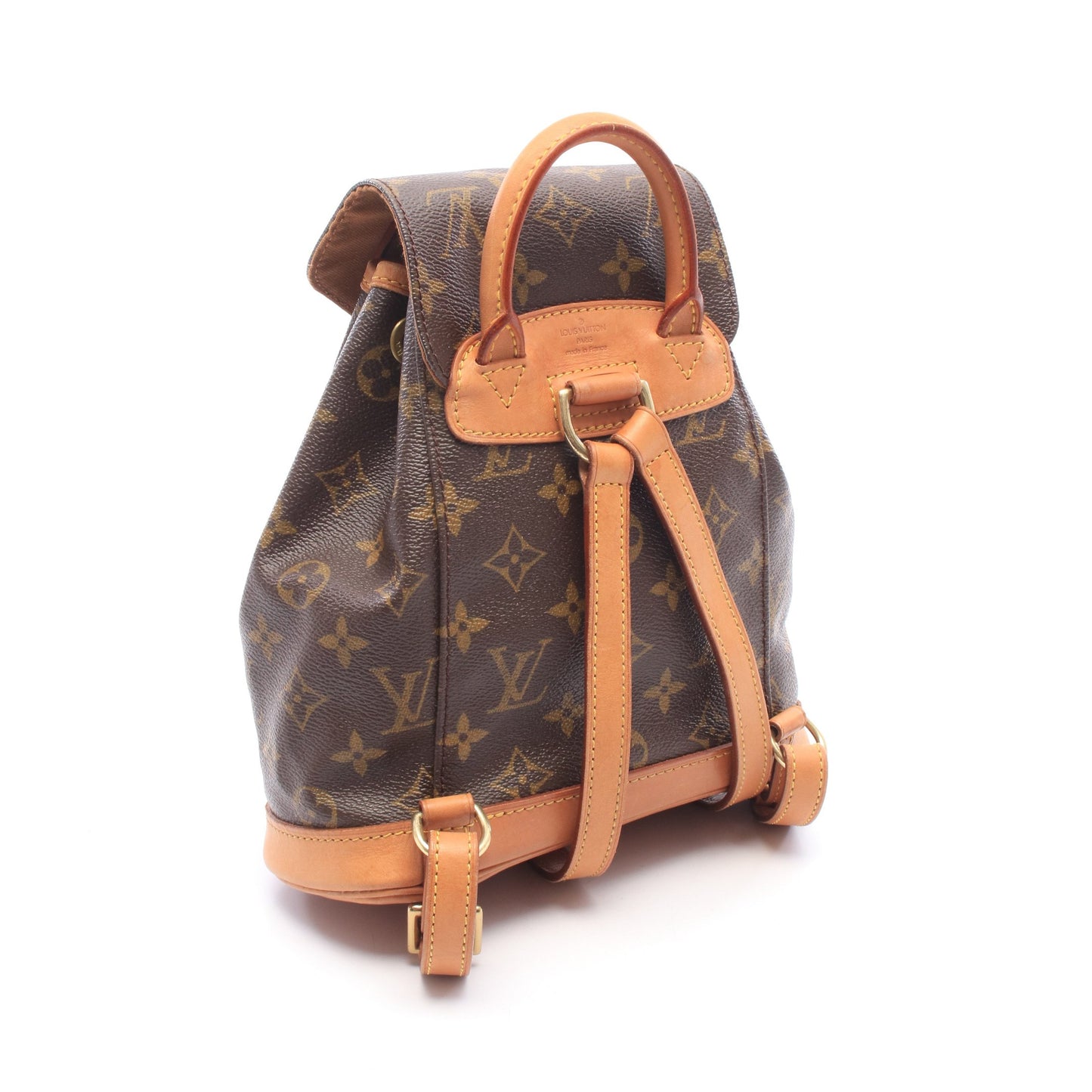 ミニモンスリ モノグラム バックパック リュックサック PVC レザー ブラウン ルイヴィトン バッグ LOUIS VUITTON