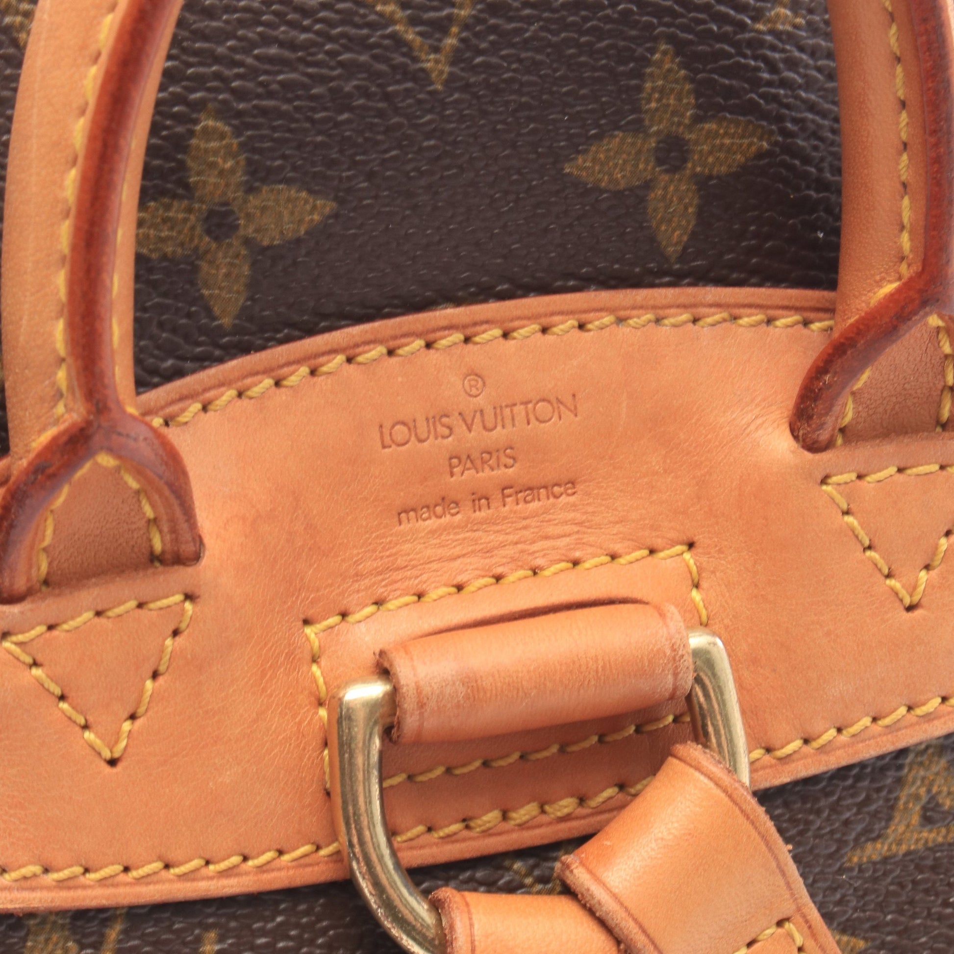 ミニモンスリ モノグラム バックパック リュックサック PVC レザー ブラウン ルイヴィトン バッグ LOUIS VUITTON
