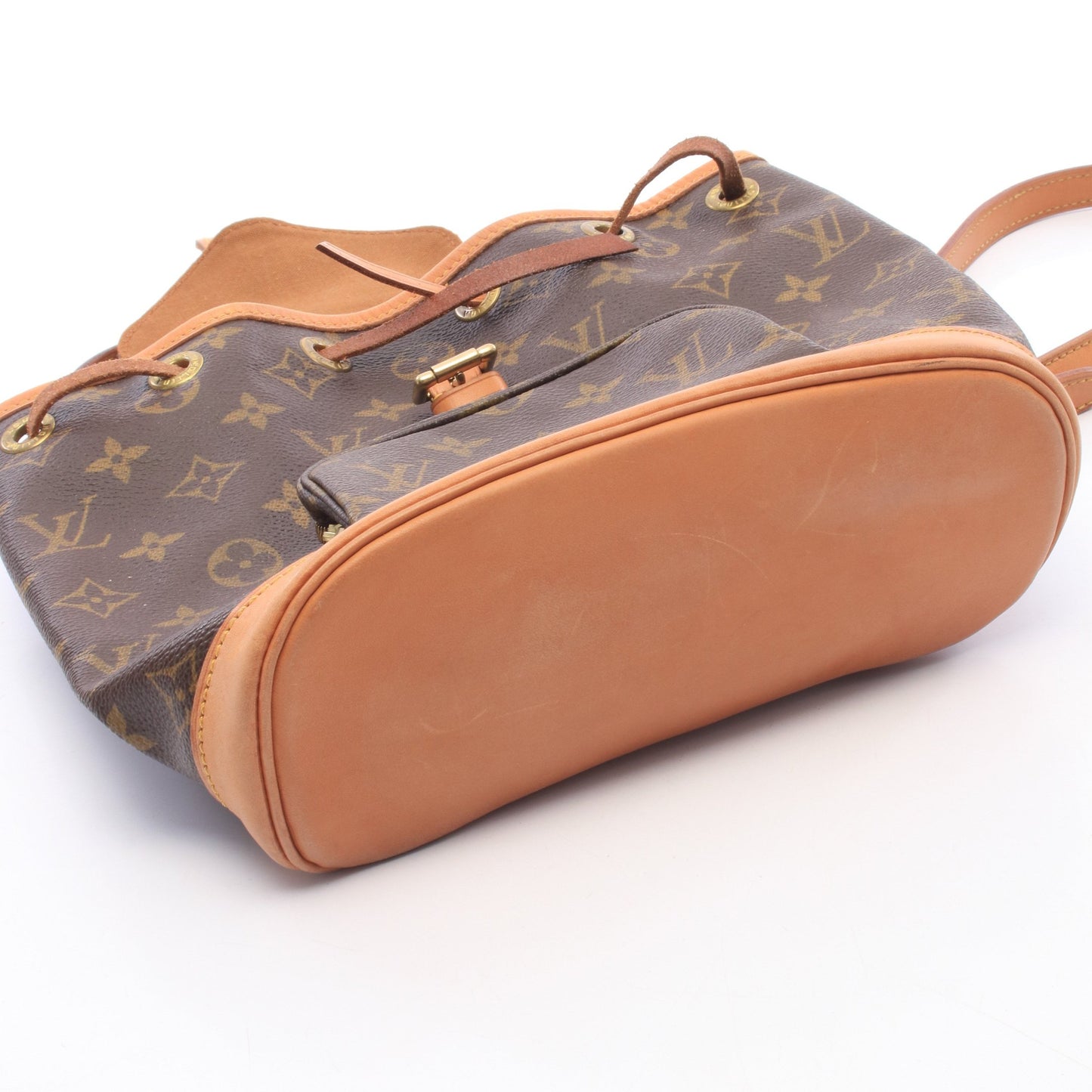 ミニモンスリ モノグラム バックパック リュックサック PVC レザー ブラウン ルイヴィトン バッグ LOUIS VUITTON