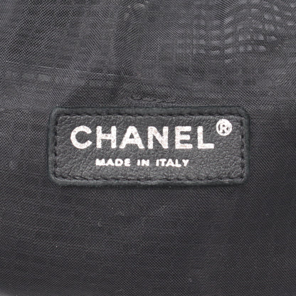 ココマーク 巾着 バケットバッグ チェーンショルダーバッグ メッシュ レザー ブラック シルバー金具 シャネル