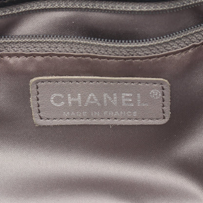 パテントトワレ ファニーツイード チェーンショルダーバッグ チェーントートバッグ ビニール ウール ブラック シルバー金具 シャネル