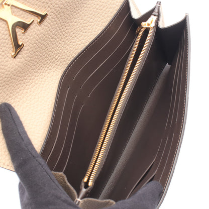 ポルトフォイユ カプシーヌ ガレ 二つ折り長財布 トリヨンレザー グレーベージュ ルイヴィトン 財布・小物 LOUIS VUITTON