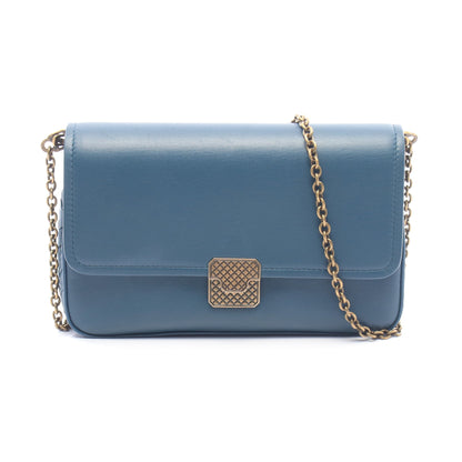 イントレチャート チェーンショルダーバッグ ラムスキン ブルーグリーン ボッテガヴェネタ バッグ BOTTEGA VENETA