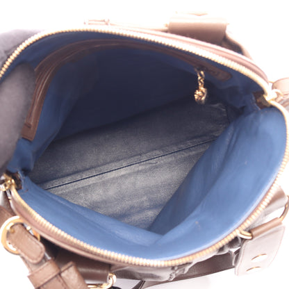 レオーニ 2WAY ハンドバッグ レザー ブラウン ブルガリ バッグ BVLGARI