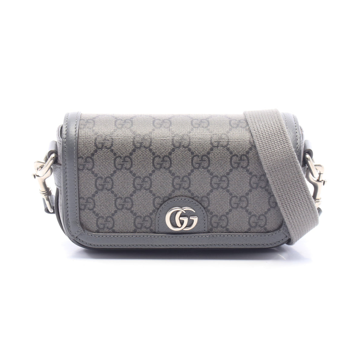 オフィディア スーパー ミニ GGスプリーム ショルダーバッグ PVC レザー グレー ブラック グッチ バッグ GUCCI
