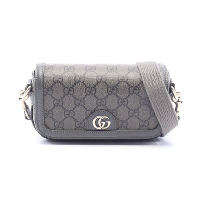 オフィディア スーパー ミニ GGスプリーム ショルダーバッグ PVC レザー グレー ブラック グッチ バッグ GUCCI