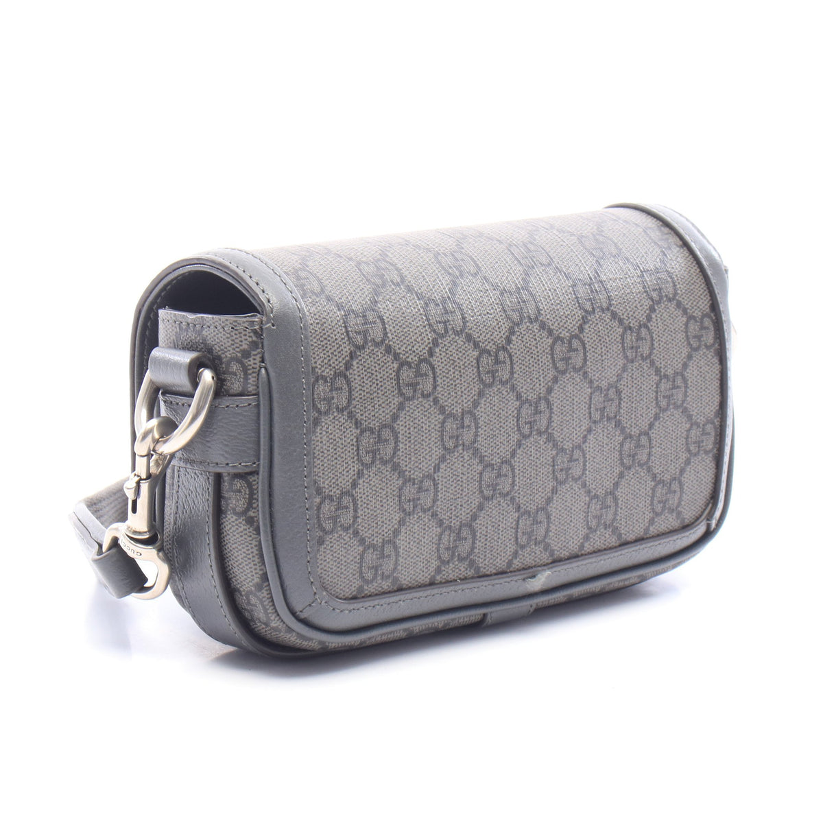 オフィディア スーパー ミニ GGスプリーム ショルダーバッグ PVC レザー グレー ブラック グッチ バッグ GUCCI