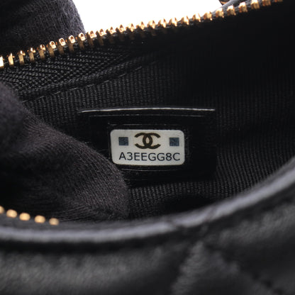 マトラッセ スモール ホーボーバッグ チェーンショルダーバッグ ラムスキン ブラック ゴールド金具 シャネル バッグ CHANEL