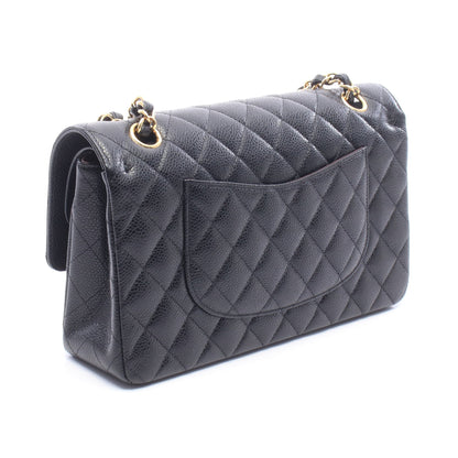 マトラッセ Wフラップ Wチェーンショルダーバッグ キャビアスキン ブラック ゴールド金具 シャネル バッグ CHANEL