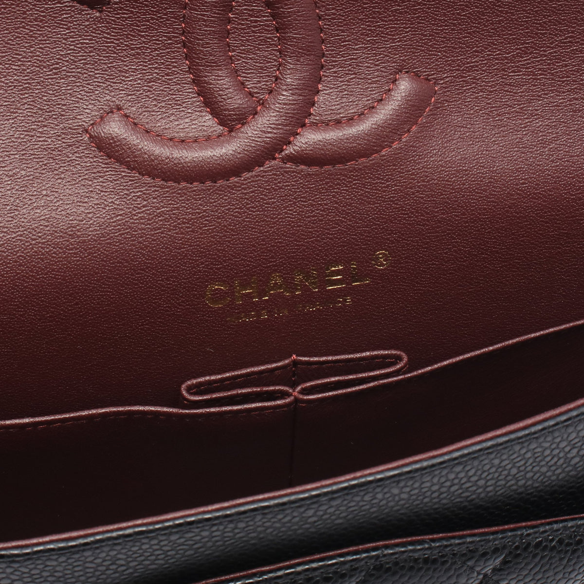 マトラッセ Wフラップ Wチェーンショルダーバッグ キャビアスキン ブラック ゴールド金具 シャネル バッグ CHANEL