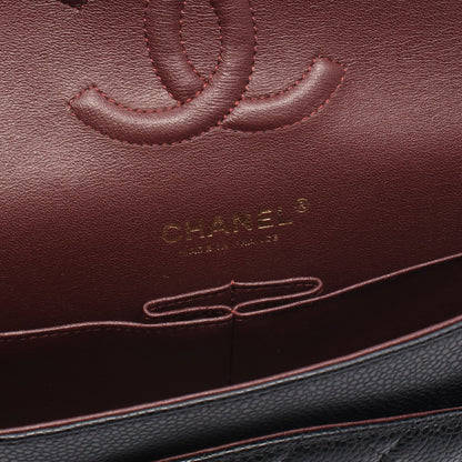 マトラッセ Wフラップ Wチェーンショルダーバッグ キャビアスキン ブラック ゴールド金具 シャネル バッグ CHANEL