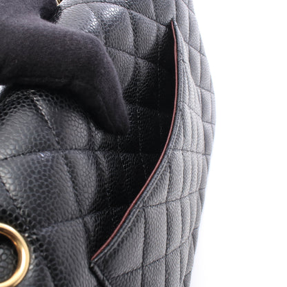 マトラッセ Wフラップ Wチェーンショルダーバッグ キャビアスキン ブラック ゴールド金具 シャネル バッグ CHANEL