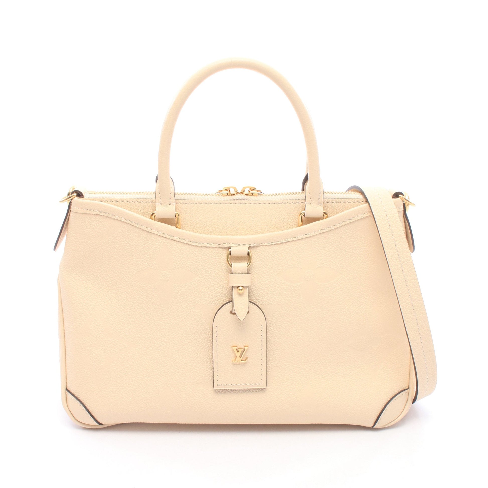 トリアノンPM モノグラムアンプラント クレーム 2WAY ハンドバッグ レザー ライトベージュ ルイヴィトン バッグ LOUIS VUITTON