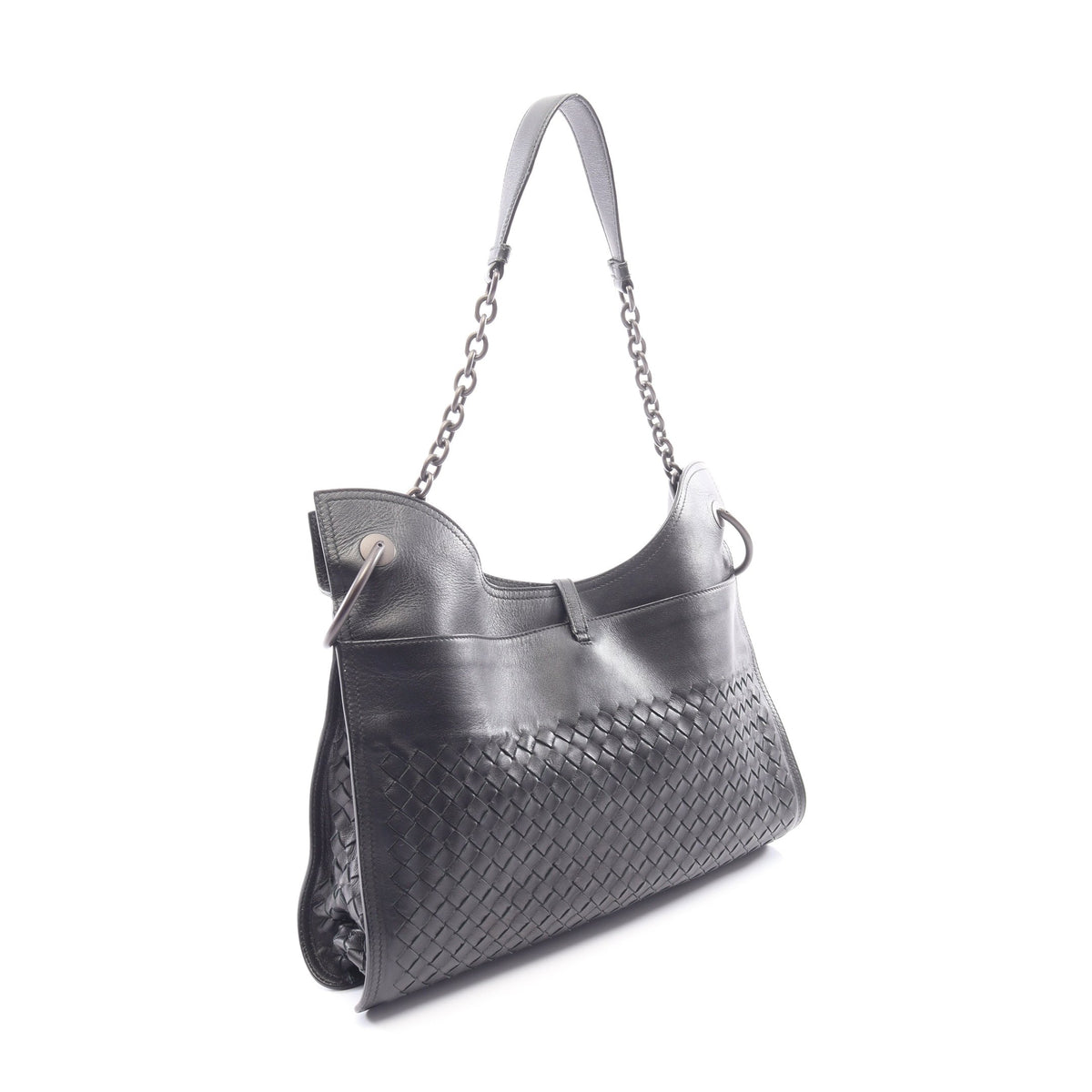 イントレチャート ワンショルダーバッグ レザー ブラック ボッテガヴェネタ バッグ BOTTEGA VENETA
